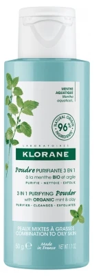 Klorane 3 In 1 Purifying Powder With Organic Mint And Clay 50g