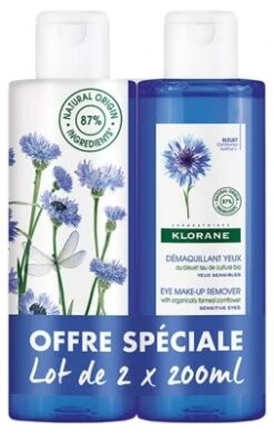 Klorane Eye Make-Up Remover With Cornflower 2 X 200ml