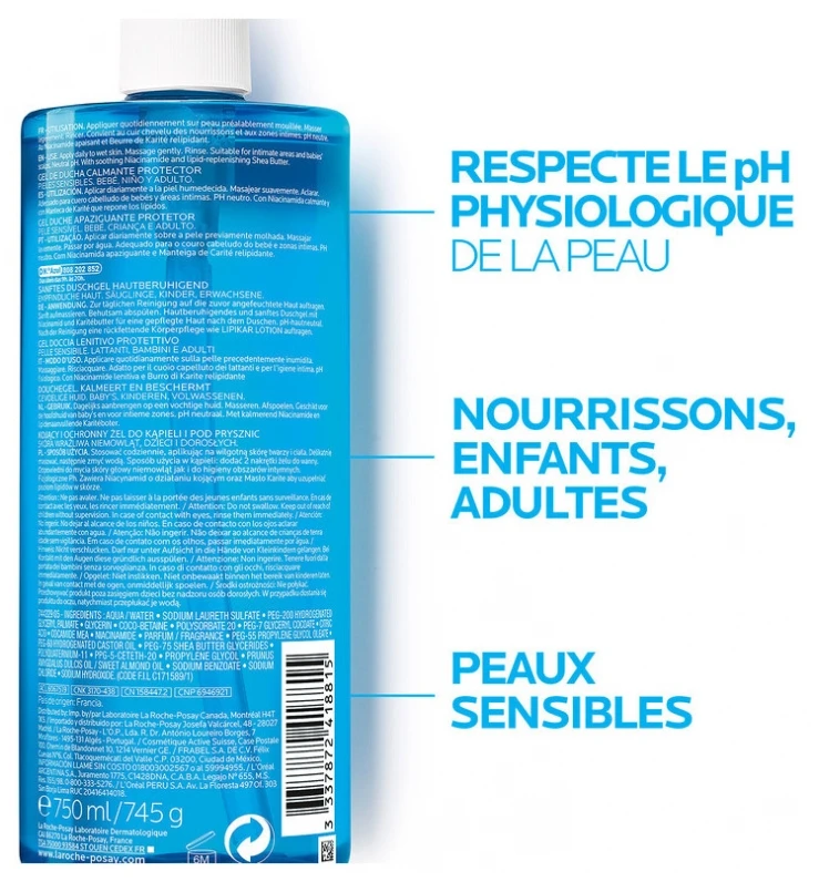La Roche-Posay Lipikar Soothing Protecting Shower Gel 750ml 6 La Roche-Posay Lipikar Soothing Protecting Shower Gel 750ml - Image 4