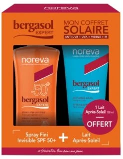 Noreva Bergasol Expert Spray Invisible Finish SPF50+ 125ml + After-Sun Milk Face And Body 100ml Free