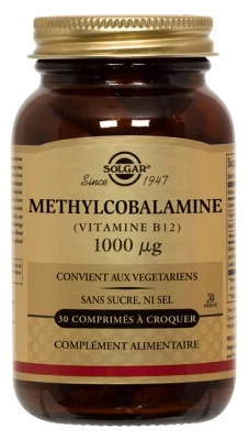 Solgar Methylcobalamine (Vitamin B12) 1000µg 30 Tablets To Crunch
