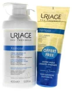 Uriage Xémose Lipid Replenishing Anti-Irritation Cream 400ml + Cleansing Soothing Oil 200ml Free