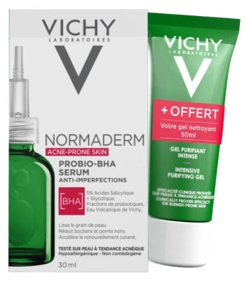 Vichy Normaderm Probio-BHA Anti-Imperfection Serum 30ml + Deep Purifying Cleansing Gel 50ml Free 3 Vichy Normaderm Probio-BHA Anti-Imperfection Serum 30ml + Deep Purifying Cleansing Gel 50ml Free