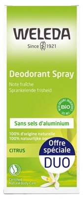 Weleda Citrus Deodorant Spray 2 X 100ml